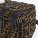 FENDI Zucca Canvas Hand Bag Vintage Black Brown Auth 153066-12