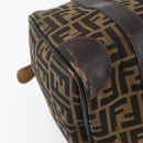 FENDI Zucca Canvas Hand Bag Vintage Black Brown Auth 153066-13