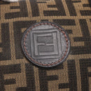 FENDI Zucca Canvas Hand Bag Vintage Black Brown Auth 153066-15