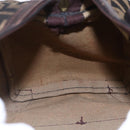 FENDI Zucca Canvas Hand Bag Vintage Black Brown Auth 153066-18