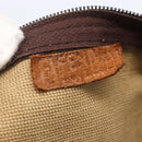 FENDI Zucca Canvas Hand Bag Vintage Black Brown Auth 153066-19