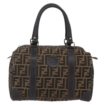 FENDI Zucca Canvas Hand Bag Vintage Black Brown Auth 153066 - 0
