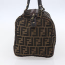 FENDI Zucca Canvas Hand Bag Vintage Black Brown Auth 153066-4