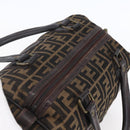 FENDI Zucca Canvas Hand Bag Vintage Black Brown Auth 153066-6