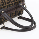FENDI Zucca Canvas Hand Bag Vintage Black Brown Auth 153066-7