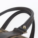 FENDI Zucca Canvas Hand Bag Vintage Black Brown Auth 153066-8