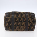 FENDI Zucca Canvas Hand Bag Vintage Black Brown Auth 153066-9
