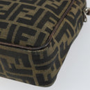 FENDI Zucca Canvas Hand Bag Black Brown Auth 153067-12