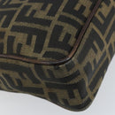 FENDI Zucca Canvas Hand Bag Black Brown Auth 153067-13