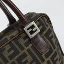 FENDI Zucca Canvas Hand Bag Black Brown Auth 153067-14