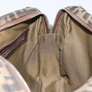 FENDI Zucca Canvas Hand Bag Black Brown Auth 153067-18