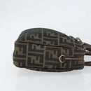FENDI Zucca Canvas Hand Bag Black Brown Auth 153067-4