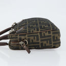 FENDI Zucca Canvas Hand Bag Black Brown Auth 153067-5