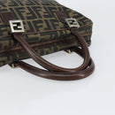 FENDI Zucca Canvas Hand Bag Black Brown Auth 153067-7