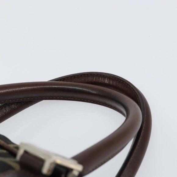 FENDI Zucca Canvas Hand Bag Black Brown Auth 153067