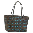 FENDI Zucca Canvas Punching Hand Bag Black Brown Auth 153069-1