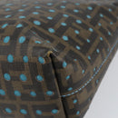 FENDI Zucca Canvas Punching Hand Bag Black Brown Auth 153069-10