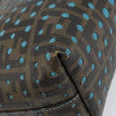 FENDI Zucca Canvas Punching Hand Bag Black Brown Auth 153069-13