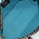 FENDI Zucca Canvas Punching Hand Bag Black Brown Auth 153069-16