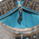 FENDI Zucca Canvas Punching Hand Bag Black Brown Auth 153069-17