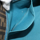 FENDI Zucca Canvas Punching Hand Bag Black Brown Auth 153069-19