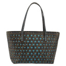 FENDI Zucca Canvas Punching Hand Bag Black Brown Auth 153069-2