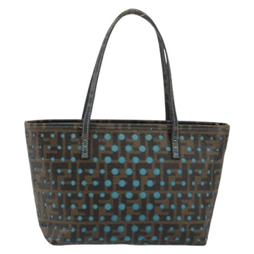 FENDI Zucca Canvas Punching Hand Bag Black Brown Auth 153069 - 0