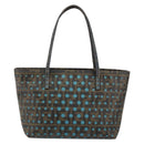 FENDI Zucca Canvas Punching Hand Bag Black Brown Auth 153069-3