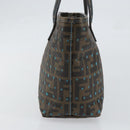 FENDI Zucca Canvas Punching Hand Bag Black Brown Auth 153069-4