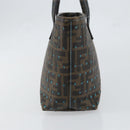 FENDI Zucca Canvas Punching Hand Bag Black Brown Auth 153069-5