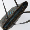 FENDI Zucca Canvas Punching Hand Bag Black Brown Auth 153069-6