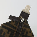 FENDI Zucca Canvas Pouch Hand Bag Black Brown Auth 153070-10
