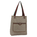 GUCCI GG Supreme Web Sherry Line Tote Bag PVC Beige Red 39 02 003 Auth 153071-1
