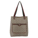 GUCCI GG Supreme Web Sherry Line Tote Bag PVC Beige Red 39 02 003 Auth 153071-13