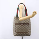 GUCCI GG Supreme Web Sherry Line Tote Bag PVC Beige Red 39 02 003 Auth 153071-20