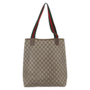 GUCCI GG Supreme Web Sherry Line Tote Bag PVC Beige Red 39 02 003 Auth 153071-2
