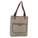 GUCCI GG Supreme Web Sherry Line Tote Bag PVC Beige Red 39 02 003 Auth 153072-1