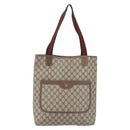 GUCCI GG Supreme Web Sherry Line Tote Bag PVC Beige Red 39 02 003 Auth 153072-2