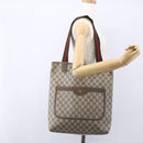 GUCCI GG Supreme Web Sherry Line Tote Bag PVC Beige Red 39 02 003 Auth 153072-21