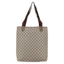 GUCCI GG Supreme Web Sherry Line Tote Bag PVC Beige Red 39 02 003 Auth 153072-3