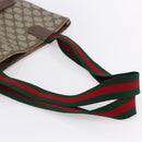 GUCCI GG Supreme Web Sherry Line Tote Bag PVC Beige Red 39 02 003 Auth 153072-7