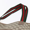 GUCCI GG Supreme Web Sherry Line Tote Bag PVC Beige Red 39 02 003 Auth 153072-8
