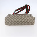 GUCCI GG Supreme Web Sherry Line Tote Bag PVC Beige Red 39 02 003 Auth 153072-9