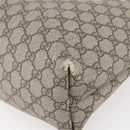 GUCCI GG Supreme Web Sherry Line Tote Bag PVC Beige Red 211134 Auth 153074-15