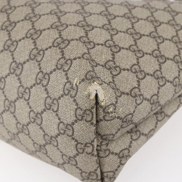 GUCCI GG Supreme Web Sherry Line Tote Bag PVC Beige Red 211134 Auth 153074