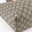 GUCCI GG Supreme Web Sherry Line Tote Bag PVC Beige Red 211134 Auth 153074-16