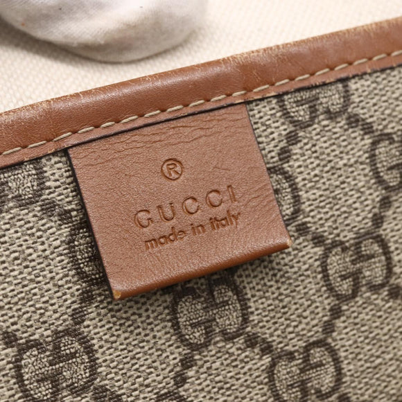 GUCCI GG Supreme Web Sherry Line Tote Bag PVC Beige Red 211134 Auth 153074