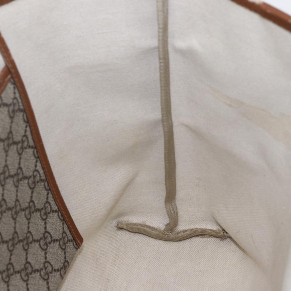 GUCCI GG Supreme Web Sherry Line Tote Bag PVC Beige Red 211134 Auth 153074