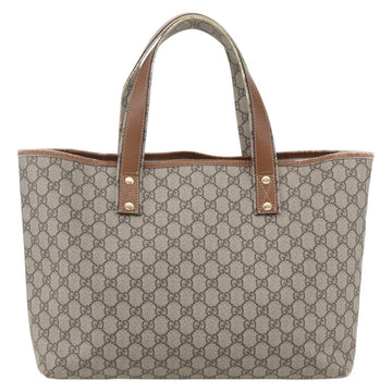 GUCCI GG Supreme Web Sherry Line Tote Bag PVC Beige Red 211134 Auth 153074 - 0