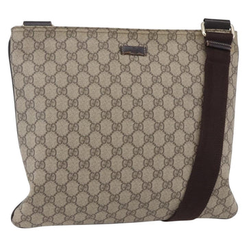 GUCCI GG Supreme Shoulder Bag PVC Beige Gold 201446 Auth 153075